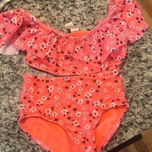 Justice Pink Floral Kids Swim Bikini